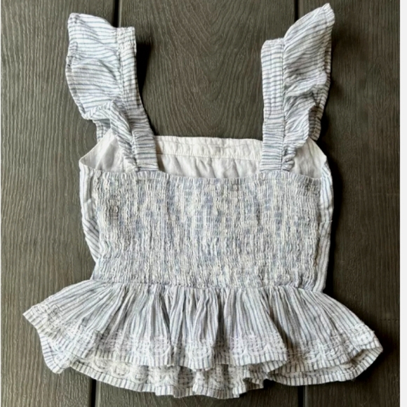 Japna Tops - Japna Top Women’s Medium Peplum Hem Smocked Ruffle Prairie Tank Boho 🌸🌼